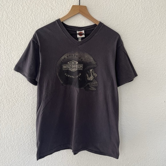 Harley-Davidson Other - Harley Davidson Shirt Mens Sz XL Gray Helmet Skull Tee Grunge Biker Motorcycles